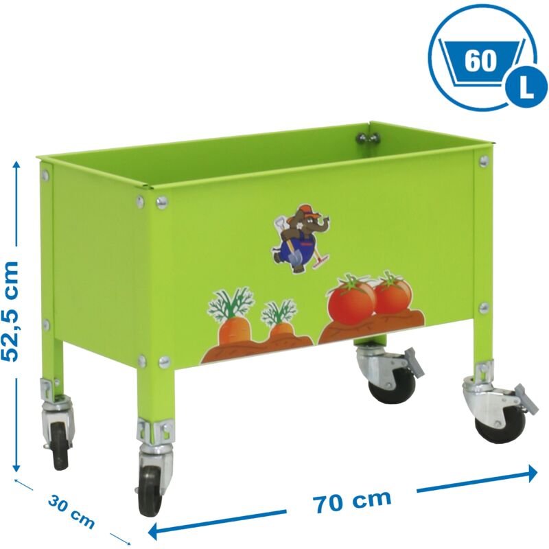 Simonrack Mobile Gartenschale grün 60 Liter stabil und widerstandsfähig