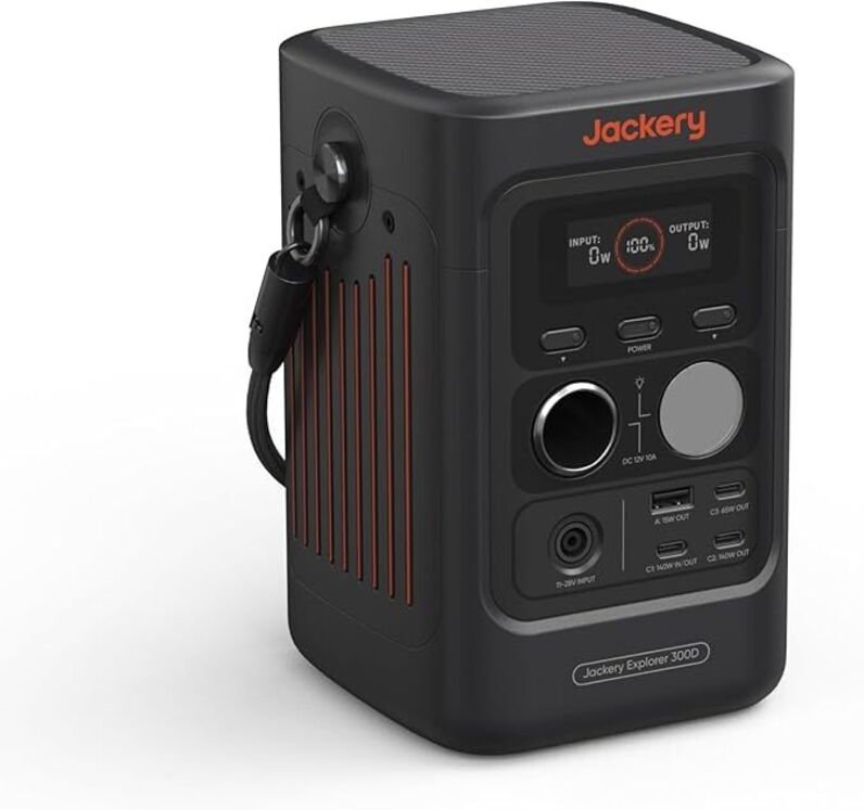 Jackery Explorer 300D Tragbare Powerstation, 288Wh LFP-Batterie, 300W DC Power, 2x USB-C bis 140W, leichter & kompakter ...