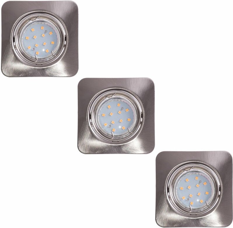 Eglo - Einbauleuchte Deckenleuchte Deckenlampe Wohnzimmer, schwenkbar, Metall nickel matt, 1x led 5W 400Lm 3000K, LxB 8,...