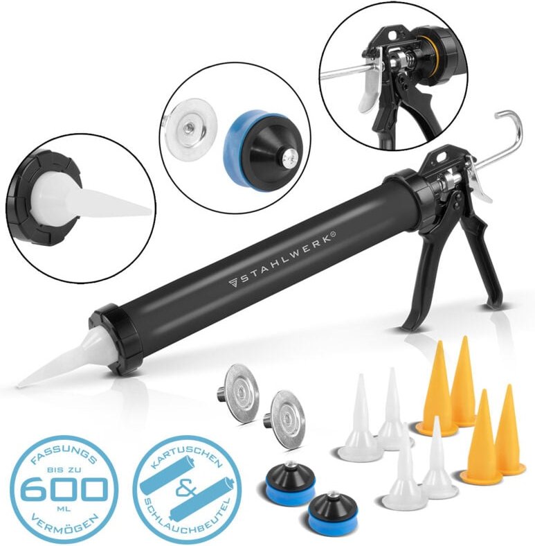 Stahlwerk - Silikonpistole SPB-600 st mit 600 ml aus Aluminium Silikonpresse