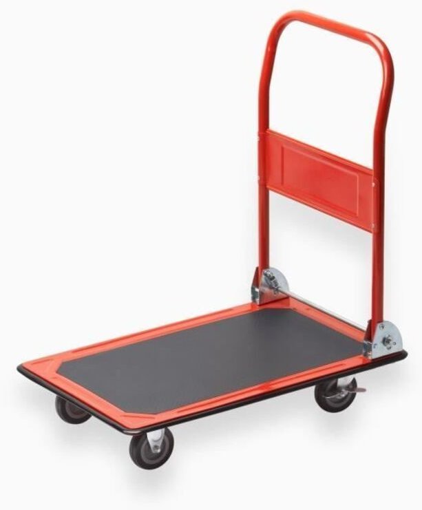 Plattformwagen - Klappbar - Bis 150 kg Tragkraft - Feststellbremse / Transporthilfe mit Lenkrollen / Paketwagen mit Anti...