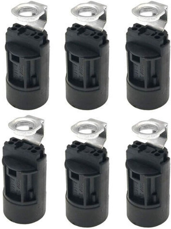 Lablanc - 6 Stück E14-Kerzenlampenfassungen, Lampensockel aus Kunststoff, Lampenfassung für die Lampenherstellung, Kronl...