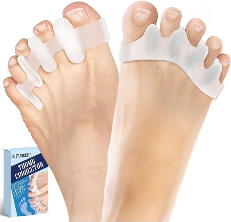 4 Stück Zehenspreizer Silikon, Hammerzehen Korrektoren, Zehentrenner für Pediküre Zehenkorrektur Hallux Valgus, Universa...