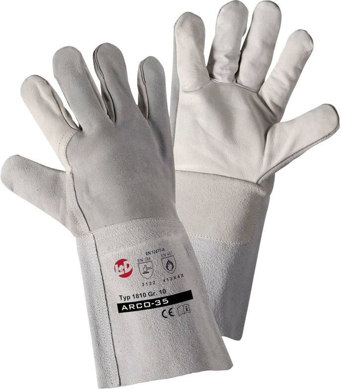 L+d - Leipold Doehle Kombi 1810 Rindspaltleder Schweißerhandschuh Größe (Handschuhe): 10, xl en 12477-A, e