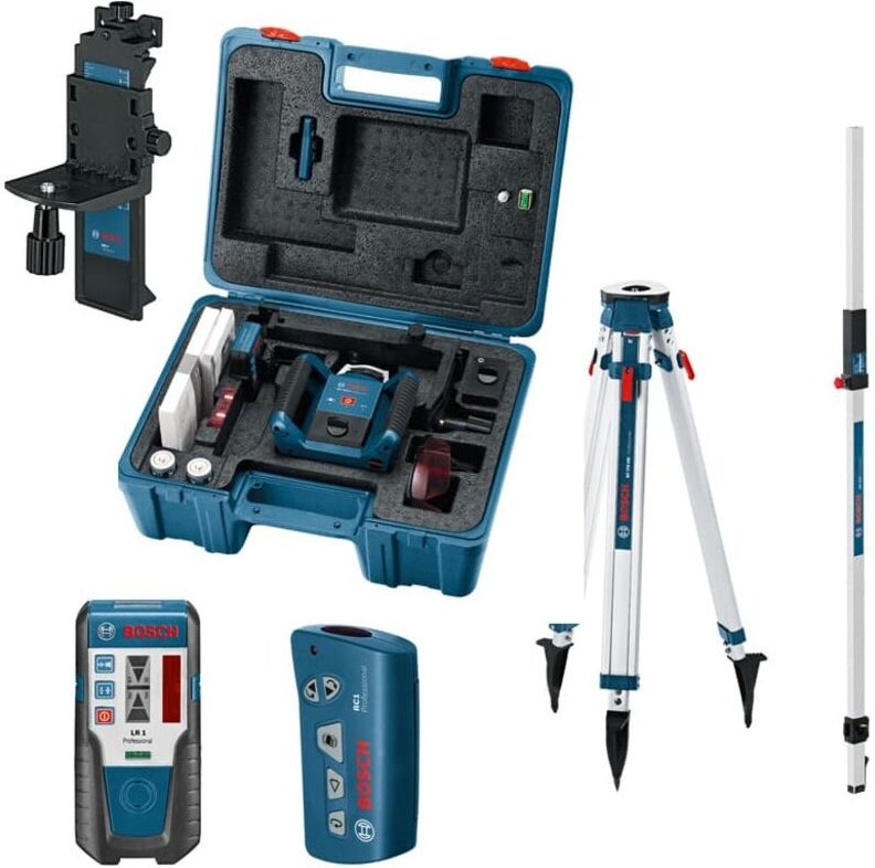 Bosch Rotationslaser-Set grl 300 hv mit Zubehör + BT170 hd + gr 240 im Handwerkerkoffer