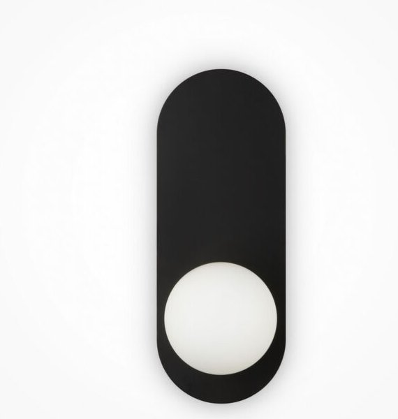 Maytoni Bao Moderne Globe Wandleuchten Schwarz 1xG9 Weißer Schirm