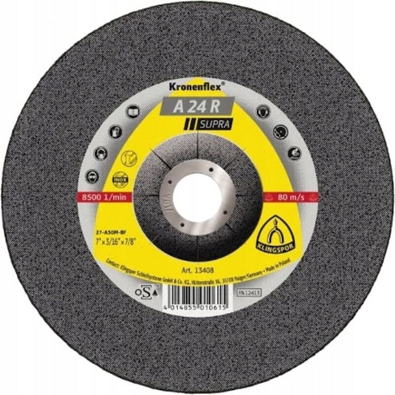 Schruppscheibe A24R Supra 125x6mm gekröpft - Klingspor