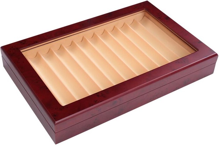 12 Slots Holz Stift Display Box Brunnen Lagerung Schaufenster Organizer