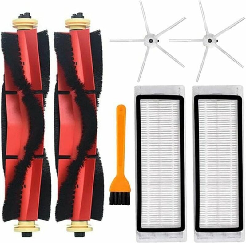 Staubsauger-Seitenbürstenfilter für Xiaomi Roborock S5 Max S6 MaxV S6 Pure T6 mit Zubehör 2 Bürstenrollen, 2 Filter, 1 B...