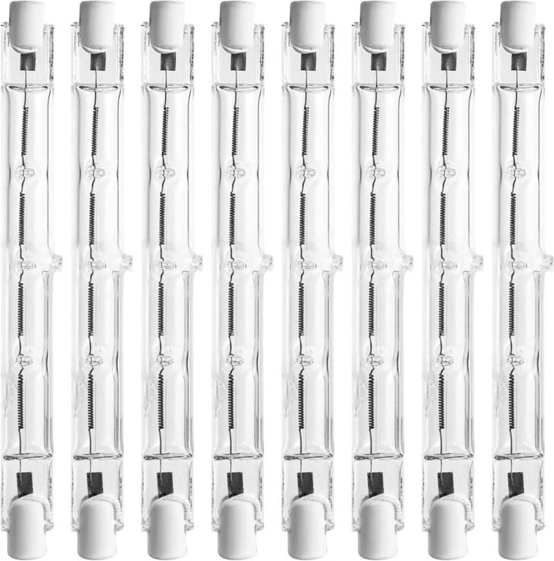 8 Stück R7s-Halogenbirne, R7s-Halogenbirne, 118 mm, 500 W, AC 220–240 V, 2800 K, warmweiß, dimmbare Halogenbirnen für He...