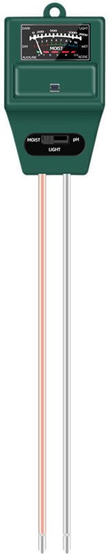 (29 × 5 × 3,8 cm) (Grün) Boden-pH-Meter, 3-in-1-Messgerät für Bodenfeuchtigkeit, Licht und pH-Wert, Gartenwerkzeug-Set f...
