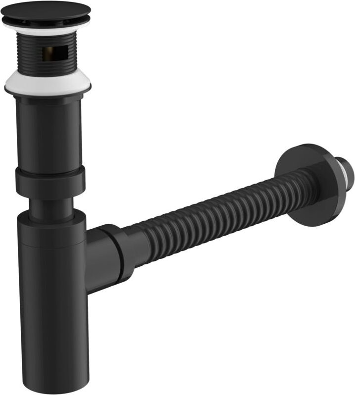 Abflussgarnitur Waschbecken, Badezimmer-Ablauf, Click-Clack-Stopfen, 304 Edelstahl Flexschlauch, G1 1/4 Universell, Geru...