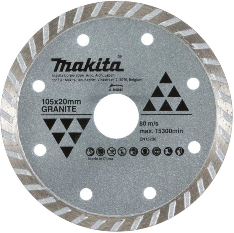 Thumbnail - Diamantscheibe, gewellt, 105 x 20 mm 105 x 20 mm • gewellt • Trockenschnitt • Granit - Makita