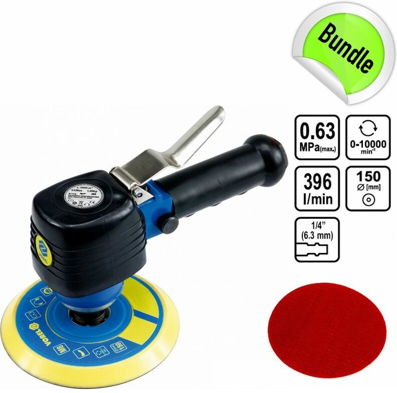 Tooltraders - Druckluft Excenterschleifer Exzenterschleifer Poliermaschine Klett 150 mm