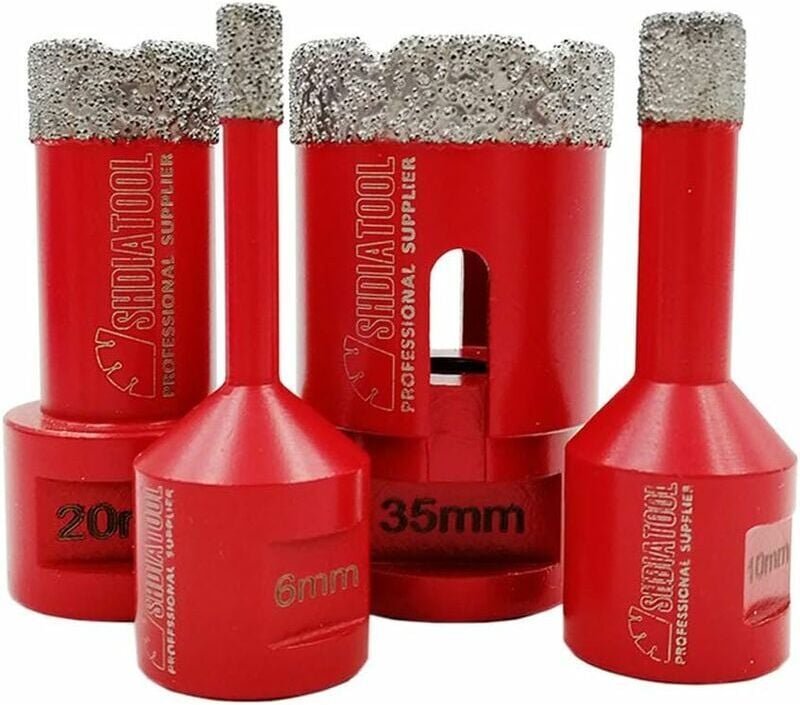 6 mm/10 mm/20 mm/35 mm Diamantbohrer, vakuumgelötete Bohrer mit M14-Gewinde zum Trockenbohren in Porzellanfliesen, Grani...