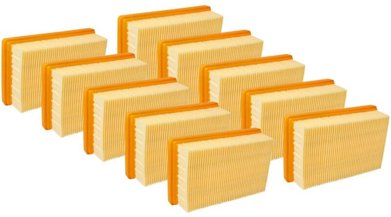 Set 10x Flachfaltenfilter kompatibel mit Kärcher WD6 p, WD6 Premium Staubsauger - Filterelement - Ersatz für Kärcher 2.8...