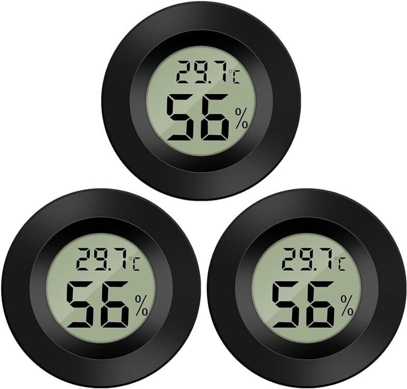 3er-Pack Hygrometer, Thermometer, digitaler LCD-Monitor, Luftfeuchtigkeitsmesser, Messgerät für Luftbefeuchter, Luftentf...