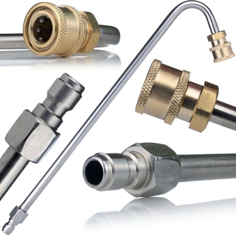 Rosfix Lanze 1/4" 34 cm U-Form – Hochdrucklanze mit Bajonettanschluss 250 bar, 60 °C, 040 Düse Für Parkside, Lavor Zubeh...