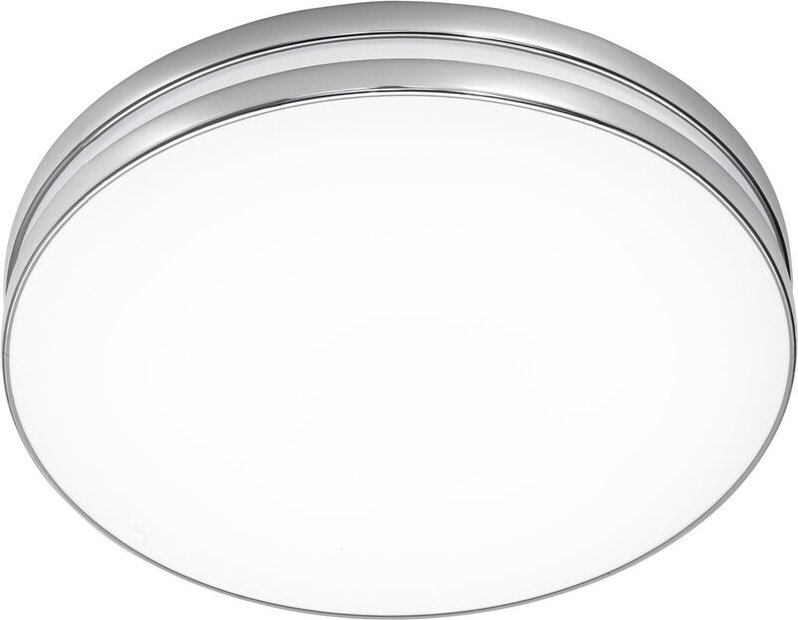 Trio - Schlichte led Badleuchte apart, Deckenleuchte Chrom, Acryl weiß, ø 41cm