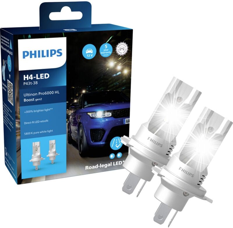 Thumbnail - Philips Automotive 11342U60B2X2 LED Leuchtmittel Ultinon Pro6000 H4 12 V