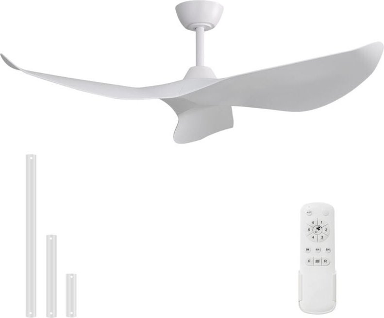 Sofucor Ventilateur de Plafond sans Lumière - 3 Pales ABS Blanc - 132cm
