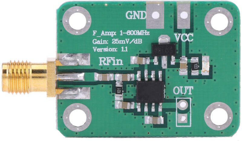 Logarithmischer HF-Signalleistungsdetektor 1–600 MHz -74 dBm bis 18 dBm – Hochfrequenzerkennung