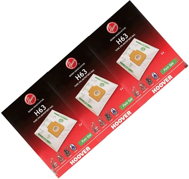 Ersatzteil - Drei Boxen mit je vier Beuteln H63 - Hoover
