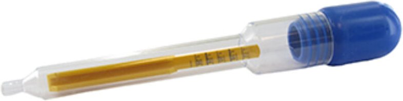 Säurewaage. Ermöglicht das Testen der Batterieelemente durch Überprüfung der Dichte