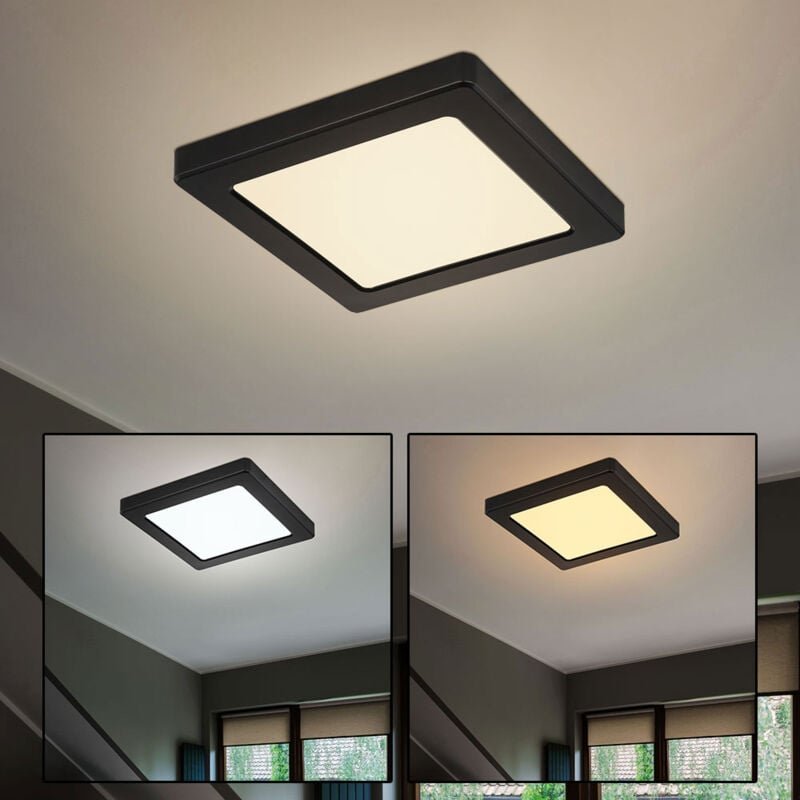 Thumbnail - Globo Lighting - led Panel Deckenleuchte schwarz Wohnzimmerleuchte Schlafzimmerlampe, verstellbare Lichtfarben, 12W 900l...