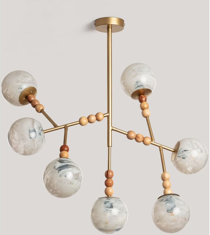 Ledkia - Pendelleuchte Metall Glas Routi Gold