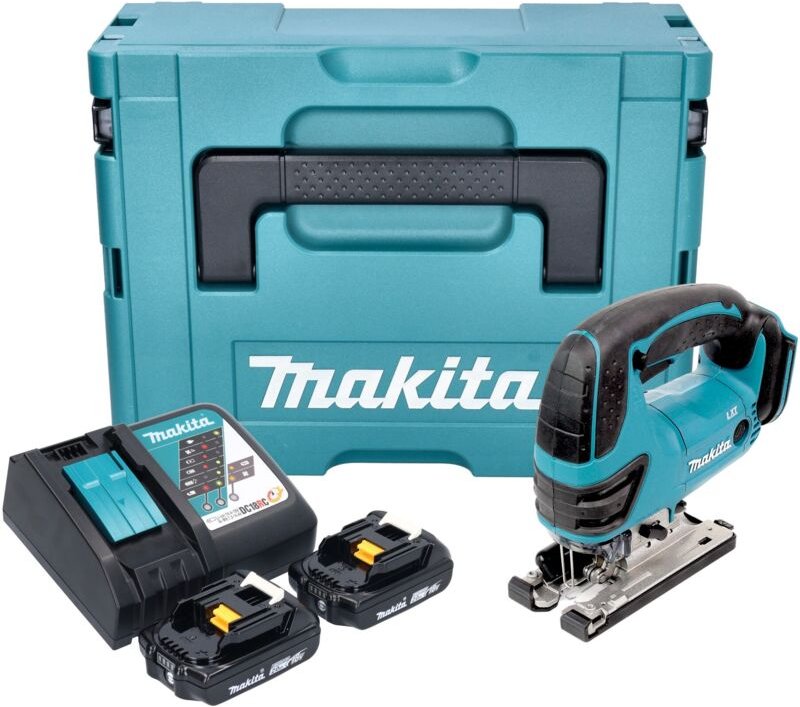 Makita DJV 180 RAXJ Akku Stichsäge 18 V 135 mm + 2x Akku 2,0 Ah + Ladegerät + Makpac