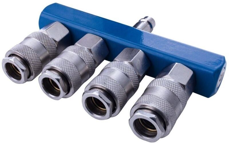 4 Wege Druckluftumsteller mit Schnellhahnen Scheppach