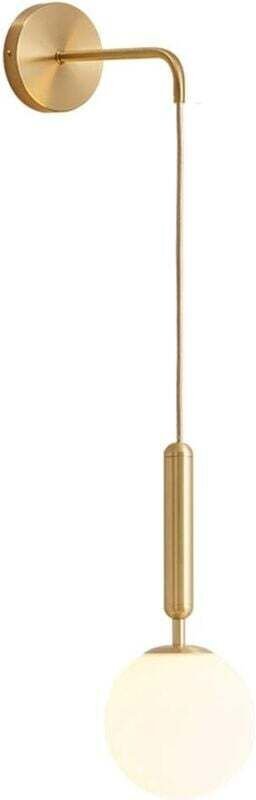 Ulisem Moderne Wandleuchte im nordischen Stil, E27, Glas-Wandlampen für Wohnzimmer, Schlafzimmer, Nachttischlampe, Innen...