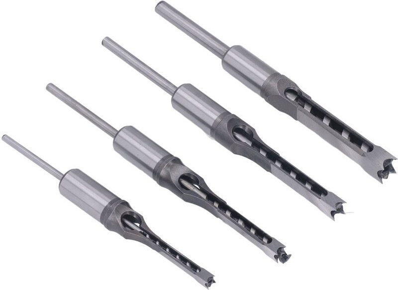 Vierkant-Bohrer-Set für die Holzbearbeitung, verschleißfester HSS-Fräser (1/4 Zoll, 5/16 Zoll, 3/8 Zoll, 1/2 Zoll), idea...