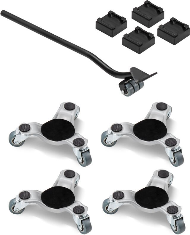 Vevor - Möbelwagen 4er-Set, 158 x 158 x 65 mm, 200 kg Tragkraft, 3-rädriger, Möbelroller aus Stahl mit dreieckiger Lenkr...