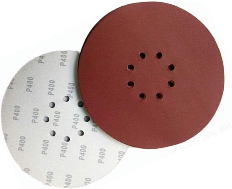 60-teiliges Schleifscheiben-Set, Schleifscheiben, 225 mm Durchmesser Körnung 10xP40/60/100/120/180/240 8 Löcher, Rot Tro...