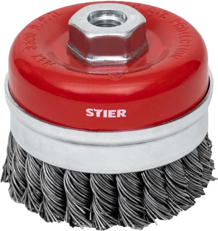 Topfbürste Stahl, gezopfter Draht, für Winkelschleifer, ø 80 mm, M14, Drahtstärke 0,8 mm, Drahtbürste-flex, Winkelschlei...