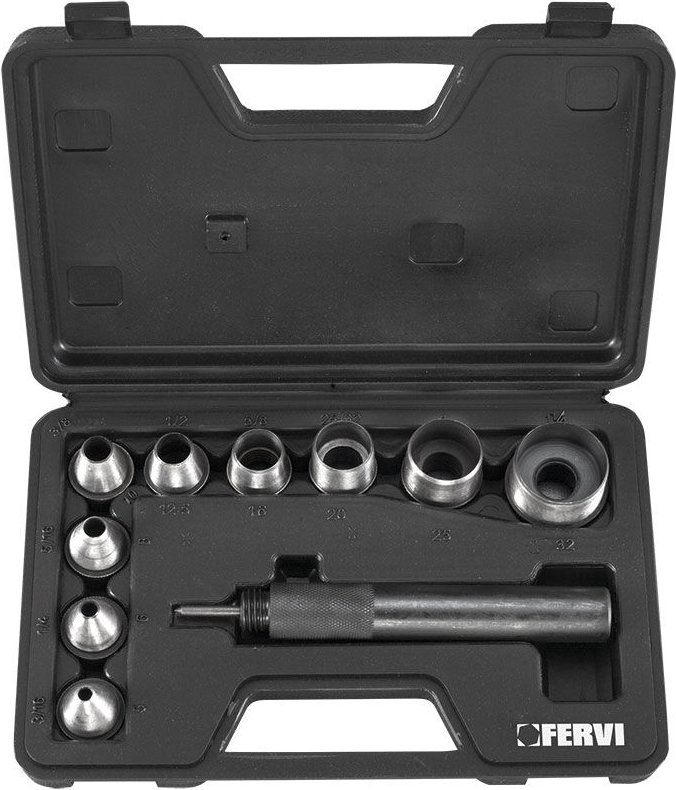 Fervi - locheisen satz 9TLG lochstanzer 5-32 mm loch stanzen henkellocheisen 0081