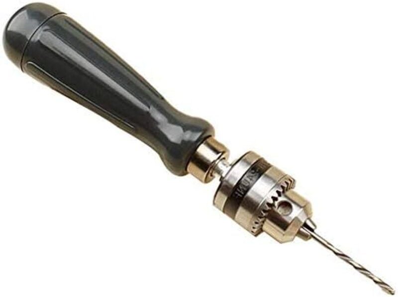 Großer Schraubenschlüssel, Handbohrmaschine mit 5 Bohrern, einfache Handbohrmaschine, Spannbereich 0,6–6 mm, Heimwerkerw...