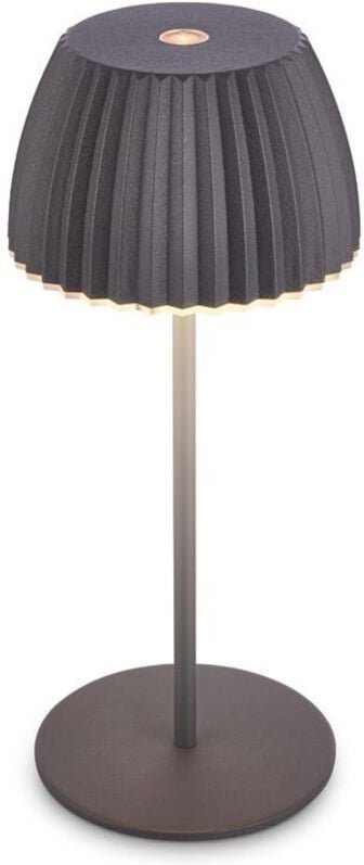 B.k.licht - Riffle Mini led Tischlampe Akku Tischleuchte Dimmbar Kabellos IP44 Anthrazit