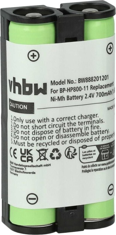 Vhbw - Akku Ersatz für Sony BP-HP800-11 für Wireless Headset Kopfhörer (700mAh, 2,4V, NiMH)