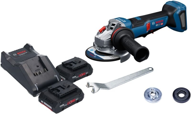 Bosch GWS 18V-11 PS Akku Winkelschleifer 18 V 125 mm Brushless + 2x ProCORE Akku 4,0 Ah + Ladegerät
