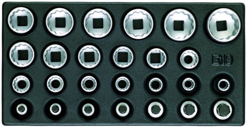1500 es-d 19 Satz Steckschlüsseleinsätze 1/2', UD-Profil, in 1/3 ES-Modul