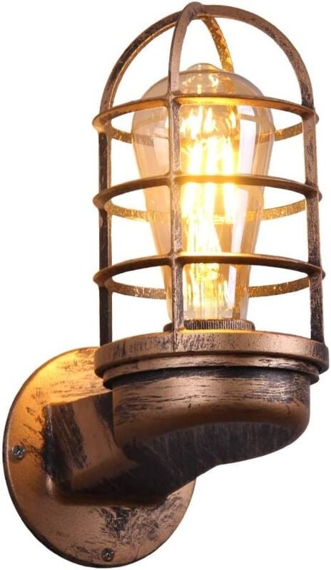 Retro-Wandleuchte, Industriebeleuchtung, Vintage, rustikale Wandlampen, Draht-Metallkäfig-Wandleuchte, Retro-Leuchte für...
