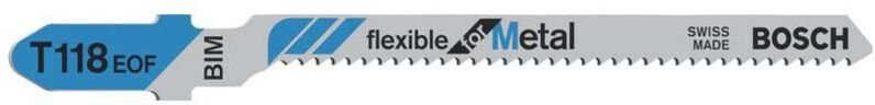Bosch - Accessories 2608634237 Stichsägeblatt t 118 eof Flexible for Metal, 5er-Pack 5 St.