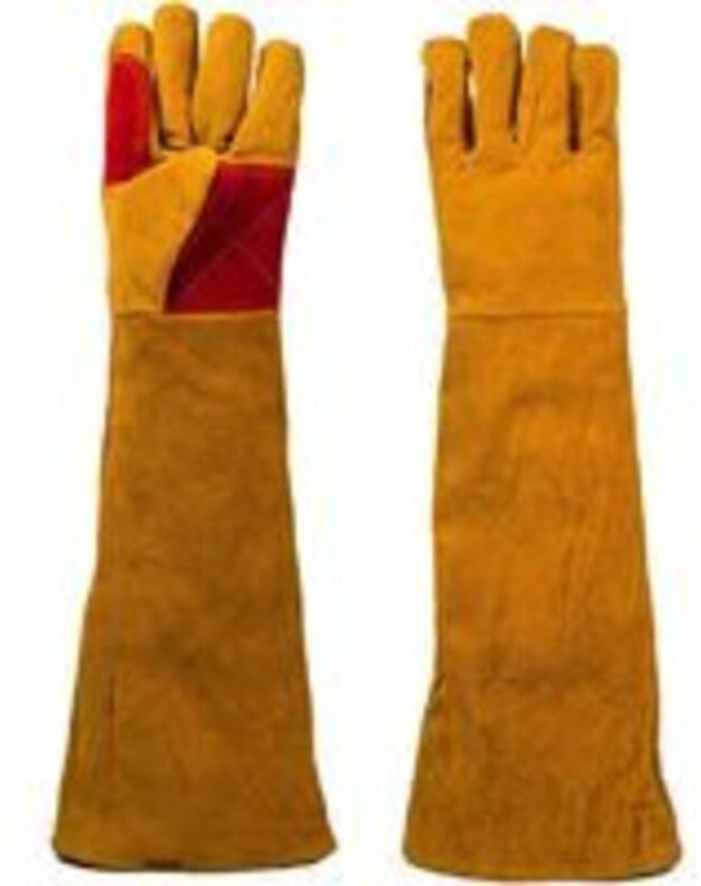 1 Paar Schweißerhandschuhe, isolierend, verschleißfest, schützend, Arbeitshandschuhe aus Rindsleder für flammhemmendes S...