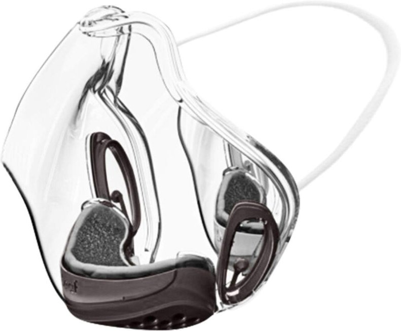 Wiederverwendbarer, transparenter Gesichtsschutz, beschlagfrei, spritzwassergeschützt, passt sich Mund und Nase an.