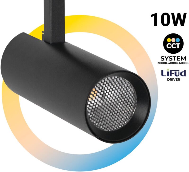 LED-Strahler für Dreiphasenschiene - 10W - CCT - CRI90 - 860 lm