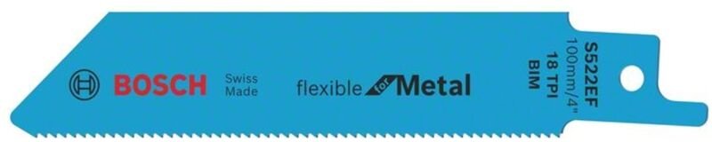 Accessories 2608657721 Säbelsägeblatt s 522 ef, Flexible for Metal, 2er-Pack 2 St. - Bosch