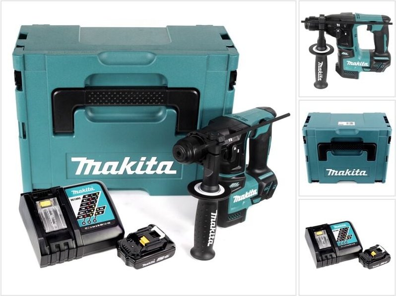 Makita DHR 171 RA1J Akku Bohrhammer 18 V 1,20 J SDS Plus Brushless + 1x Akku 2,0 Ah + Ladegerät + Makpac